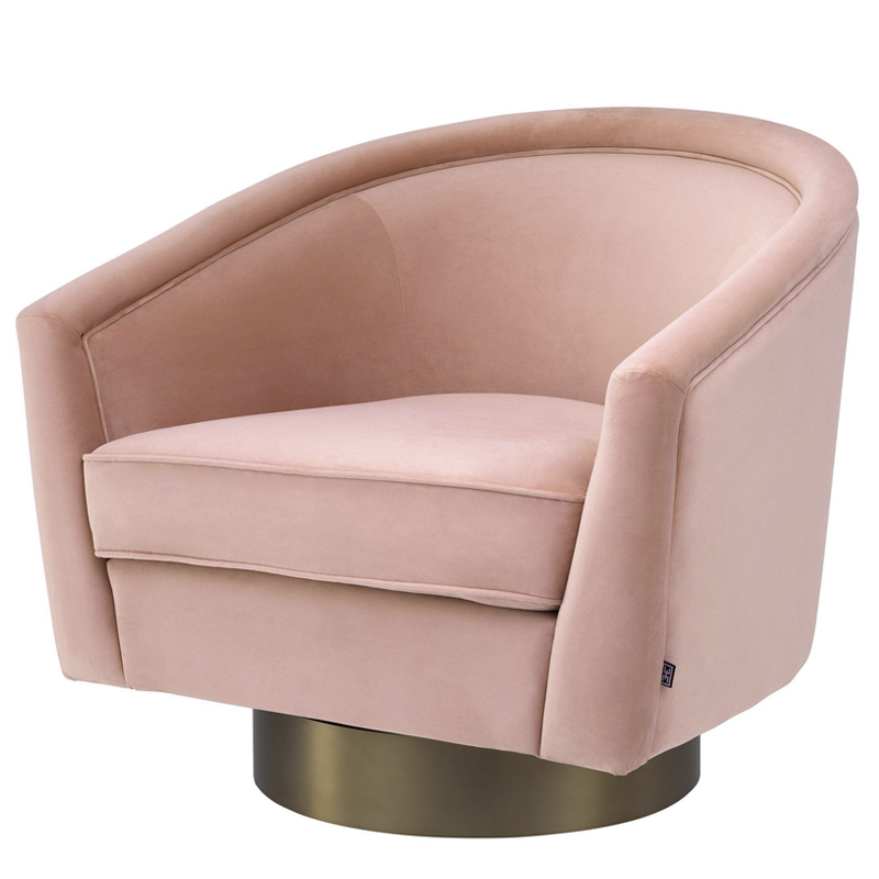 Кресло Eichholtz Swivel Chair Catene nude Розовый пастельный матовое золото Кресло Eichholtz Swivel Chair Catene nude Розовый пастельный матовое золото в Твери | Loft Concept