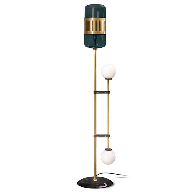 Торшер Lizak Floor Lamp Изумрудный Латунь Белый Торшер Lizak Floor Lamp Изумрудный Латунь Белый в Твери | Loft Concept