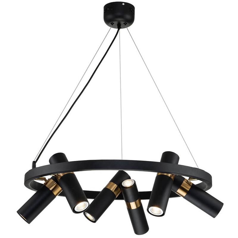 Люстра Rickon Chandelier Spot 12 Черный Золотой Люстра Rickon Chandelier Spot 12 Черный Золотой в Твери | Loft Concept