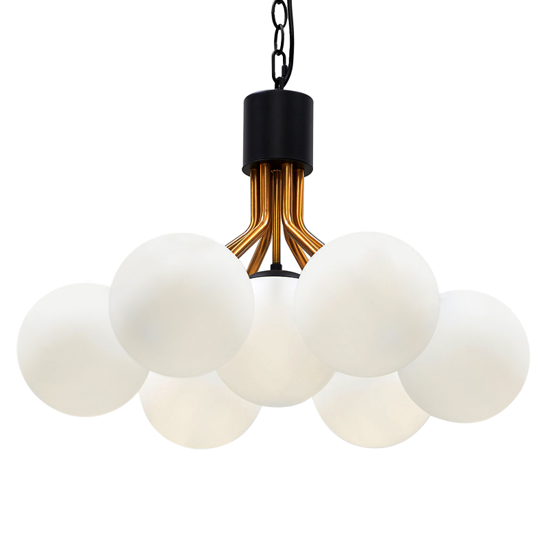 Люстра Berries Chandelier White Balloons Bronze Black 7 Белый Бронза Черный Люстра Berries Chandelier White Balloons Bronze Black 7 Белый Бронза Черный в Твери | Loft Concept