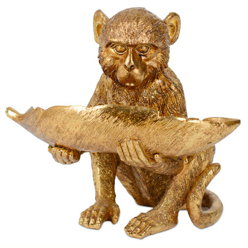 Статуэтка Golden Monkey with Leaf Золотой Статуэтка Golden Monkey with Leaf Золотой в Твери | Loft Concept