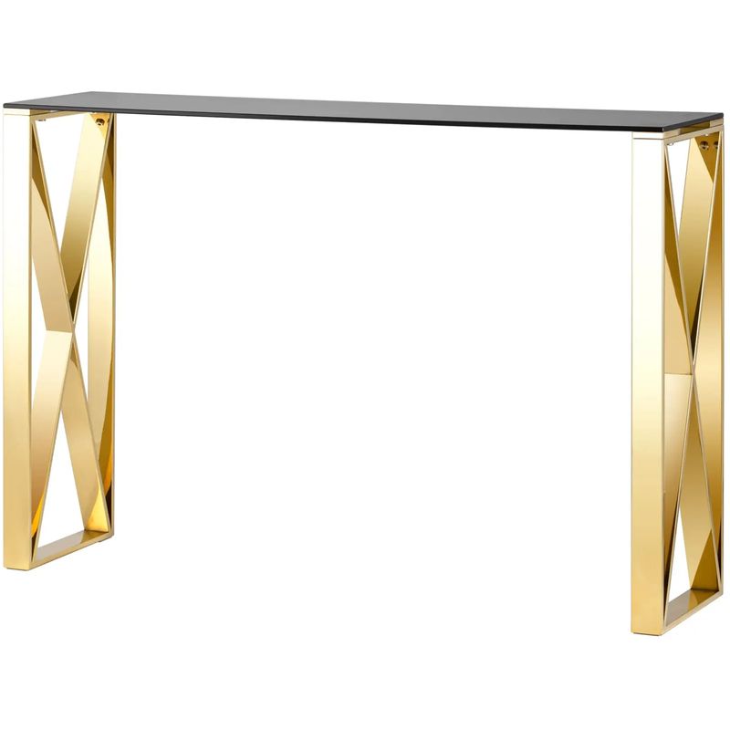 Консоль Lannes Collection Gold Золотой Стекло Смок Консоль Lannes Collection Gold Золотой Стекло Смок в Твери | Loft Concept