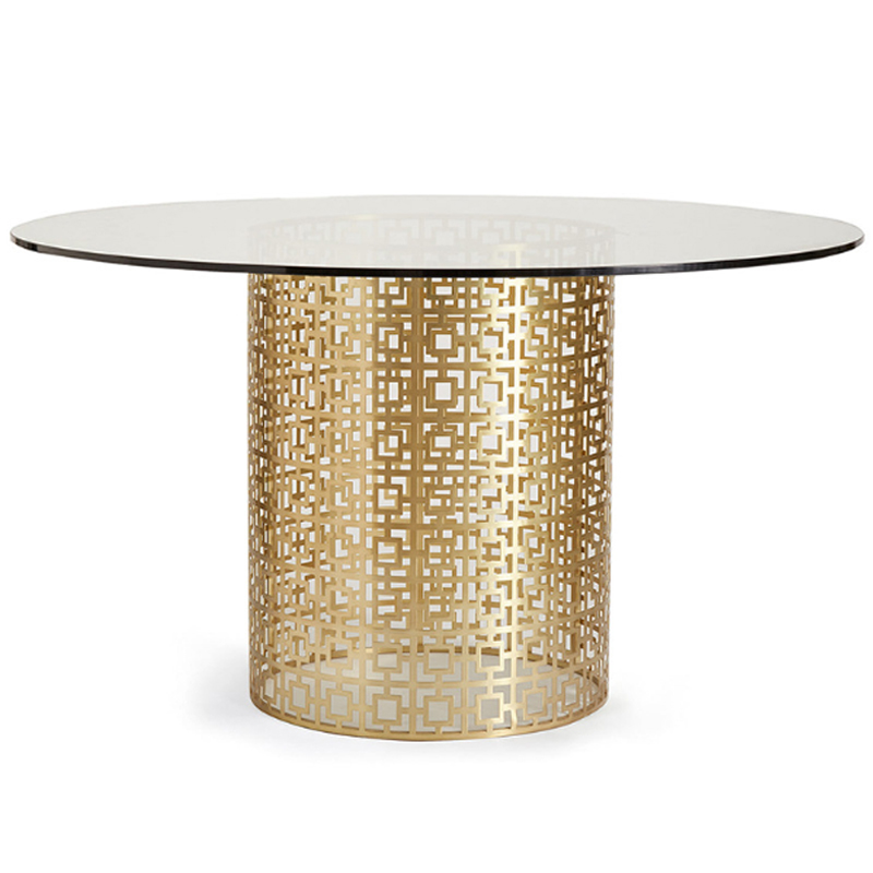 Обеденный стол Jonathan Adler Nixon Dining Table столешница Стекло Золотой Прозрачный Обеденный стол Jonathan Adler Nixon Dining Table столешница Стекло Золотой Прозрачный в Твери | Loft Concept