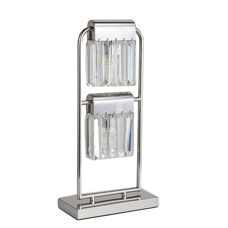 Настольная лампа Crystal Pendants chrome 2 Хром Прозрачное Стекло Настольная лампа Crystal Pendants chrome 2 Хром Прозрачное Стекло в Твери | Loft Concept