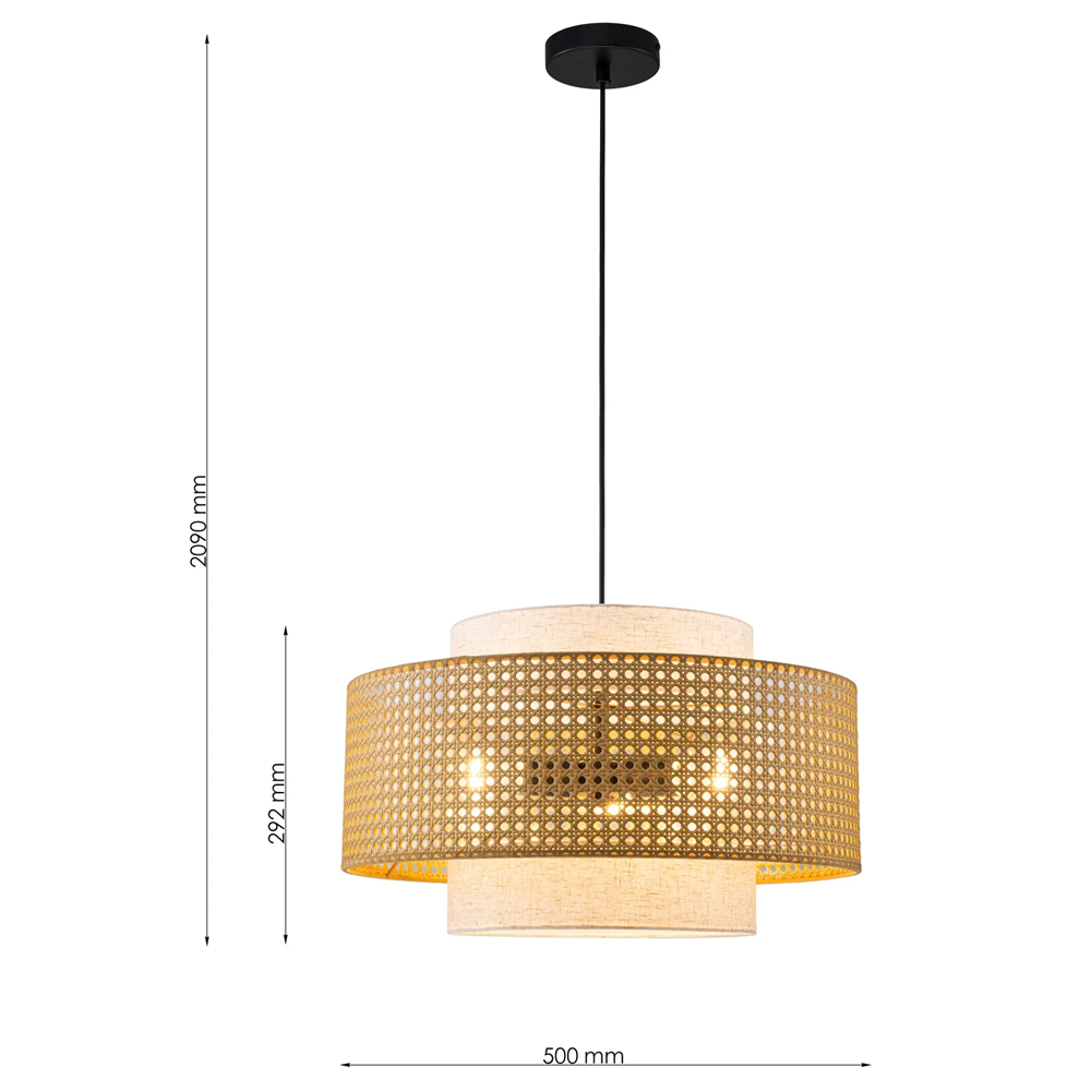 Подвесной светильник с декоративным поясом из плетеного бамбука Biuloggicu в Твери