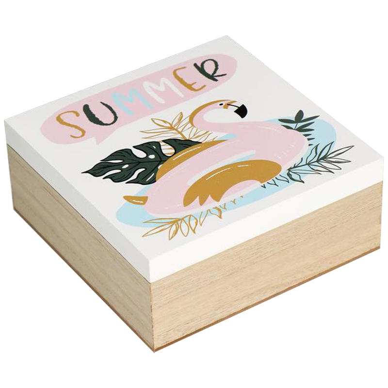 Шкатулка Flamingo Summer Box Белый Бежевый Древесина Мульти в Твери | Loft Concept 