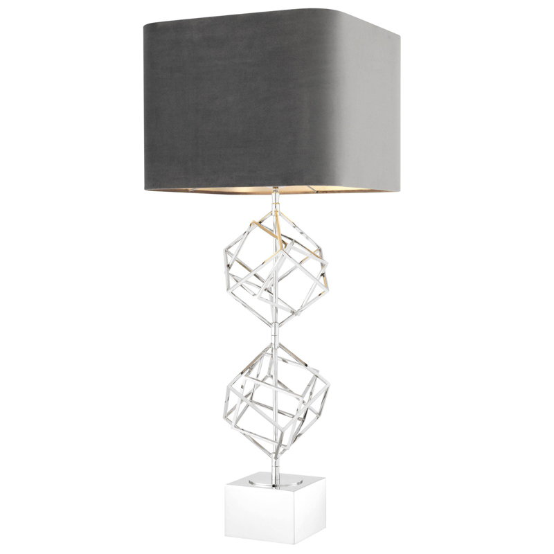 Настольная лампа Eichholtz Table Lamp Matrix Nickel Никель Серый Настольная лампа Eichholtz Table Lamp Matrix Nickel Никель Серый в Твери | Loft Concept