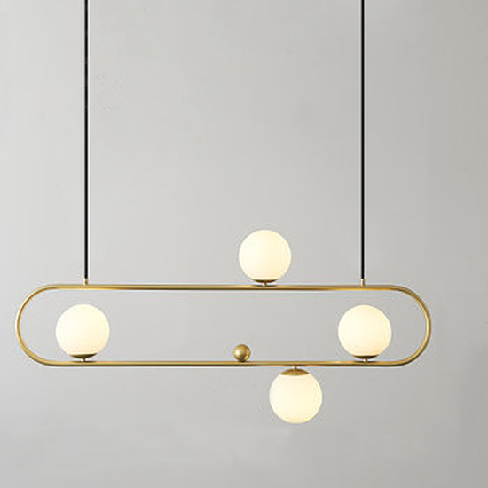 Люстра Horizontal Balls Balance Brass 4 Латунь Белый Люстра Horizontal Balls Balance Brass 4 Латунь Белый в Твери | Loft Concept