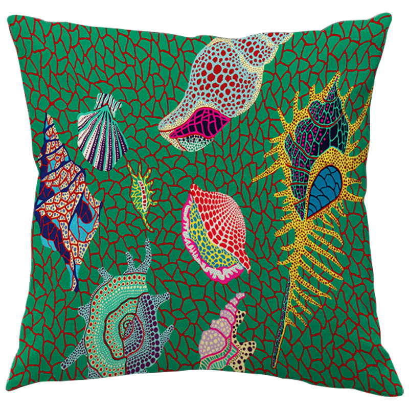 Декоративная подушка Yayoi Kusama Shell Green Зеленый Мульти Декоративная подушка Yayoi Kusama Shell Green Зеленый Мульти в Твери | Loft Concept