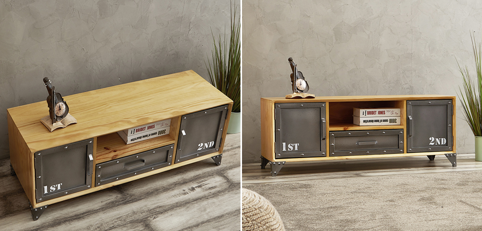 ТВ-тумба Loft Metal and Wood Double - Loft-Concept в Твери