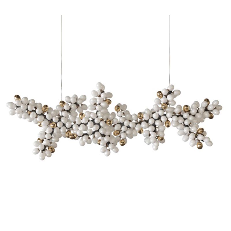 Большая дизайнерская люстра горизонтальная Valiant Chandelier Horizontal Barlas Baylar Бронза Белый Большая дизайнерская люстра горизонтальная Valiant Chandelier Horizontal Barlas Baylar Бронза Белый в Твери | Loft Concept