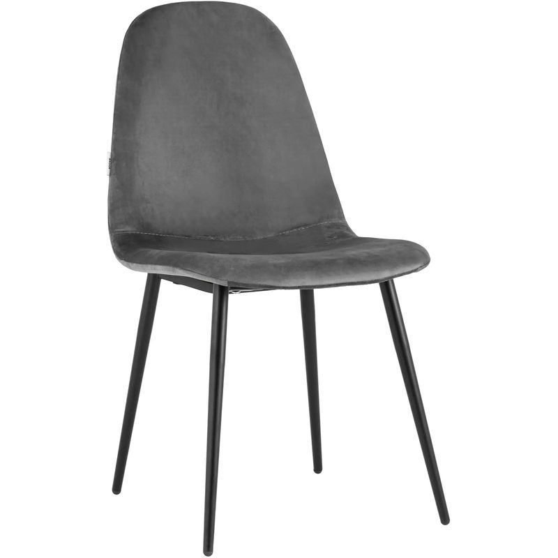 Стул Archie Chair Черные ножки Темно-Серый Велюр Серый Черный Стул Archie Chair Черные ножки Темно-Серый Велюр Серый Черный в Твери | Loft Concept