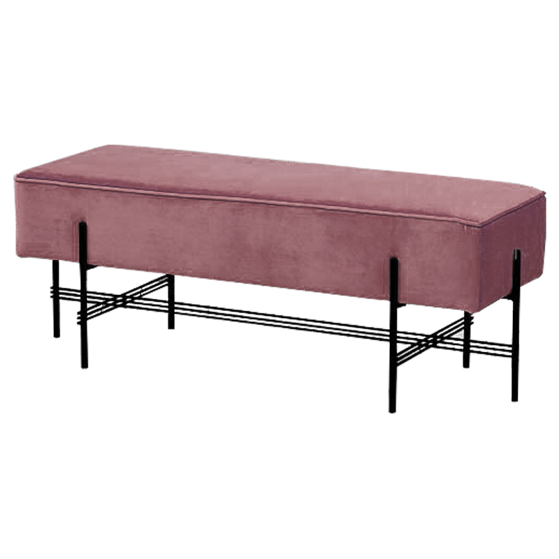 Банкетка розовая велюровая Sanjay Velour Banquet Pink Дымчатая Роза Черный Банкетка розовая велюровая Sanjay Velour Banquet Pink Дымчатая Роза Черный в Твери | Loft Concept