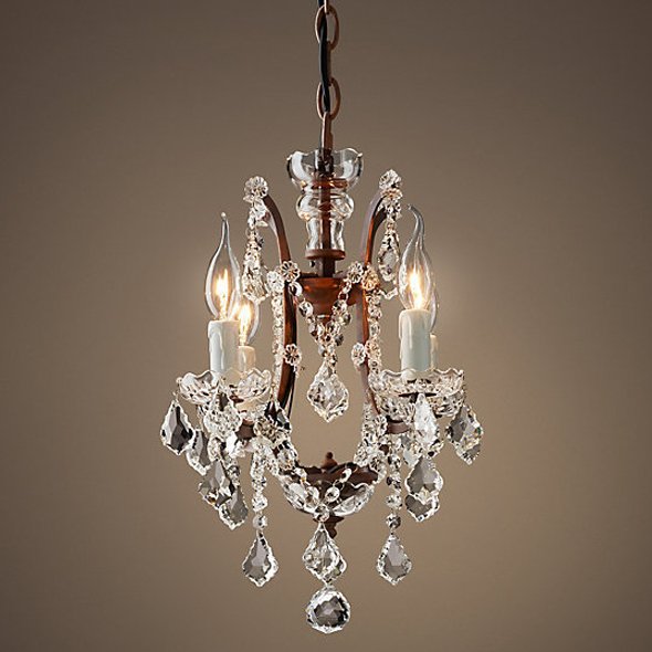 Люстра 19TH C. ROCOCO IRON & CLEAR CRYSTAL 4 Прозрачное Стекло Бурая ржавчина Люстра 19TH C. ROCOCO IRON & CLEAR CRYSTAL 4 Прозрачное Стекло Бурая ржавчина в Твери | Loft Concept