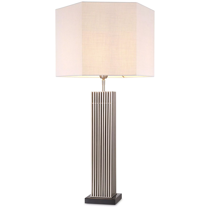 Настольная лампа Eichholtz Table Lamp Viggo Nickel Белый Никель Черный Мрамор Nero Настольная лампа Eichholtz Table Lamp Viggo Nickel Белый Никель Черный Мрамор Nero в Твери | Loft Concept