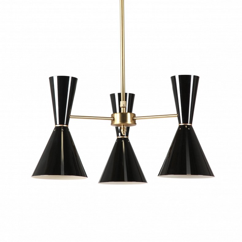 Люстра CAIRO Chandelier 3 Arm black Черный Латунь Люстра CAIRO Chandelier 3 Arm black Черный Латунь в Твери | Loft Concept