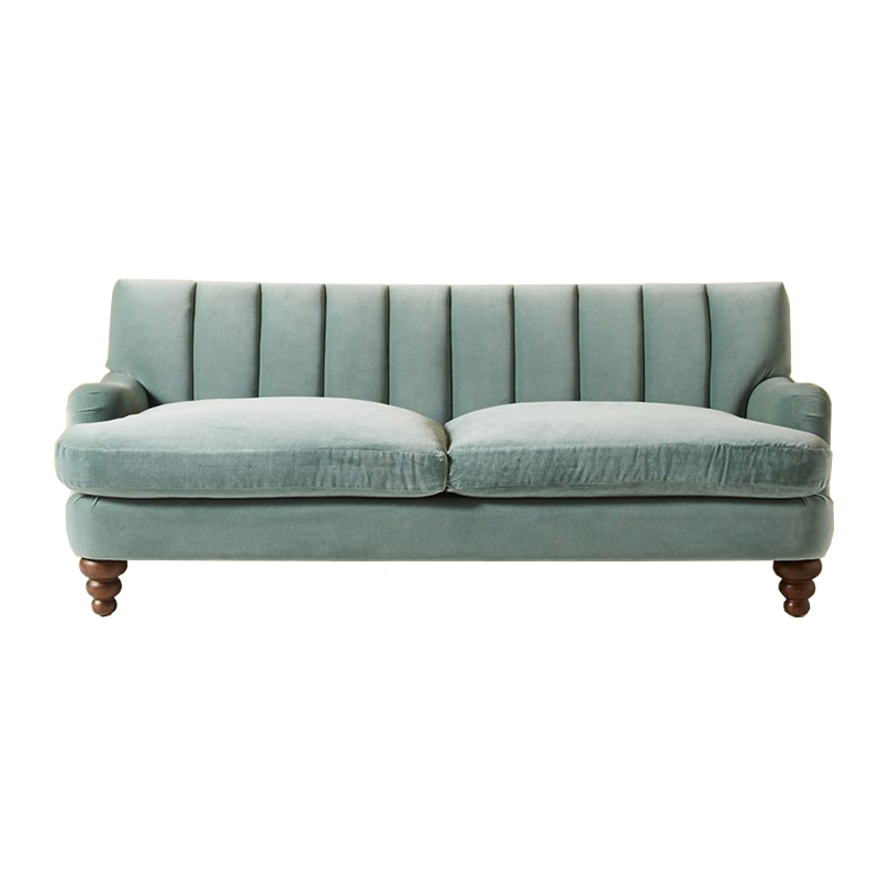 Диван Greville Sofa Голубой пастельный Коричневый Диван Greville Sofa Голубой пастельный Коричневый в Твери | Loft Concept