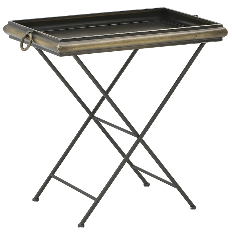 Приставной металлический стол Davie Side Table Винтажная латунь Черный Приставной металлический стол Davie Side Table Винтажная латунь Черный в Твери | Loft Concept
