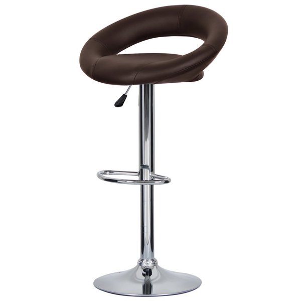 Барный стул Ring Dark Brown Хром Коричневый Барный стул Ring Dark Brown Хром Коричневый в Твери | Loft Concept