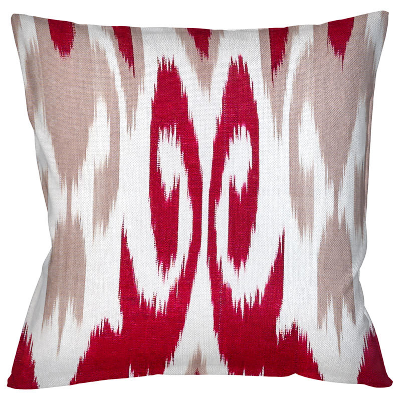 Декоративная подушка Ikat Pattern Красная Красный Белый Декоративная подушка Ikat Pattern Красная Красный Белый в Твери | Loft Concept