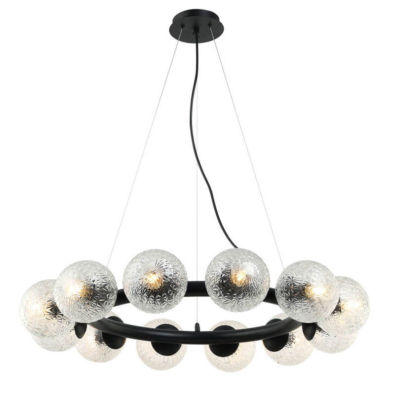 Люстра Perforated Glass Bubbles black D77 Черный Серый (Gray) Люстра Perforated Glass Bubbles black D77 Черный Серый (Gray) в Твери | Loft Concept