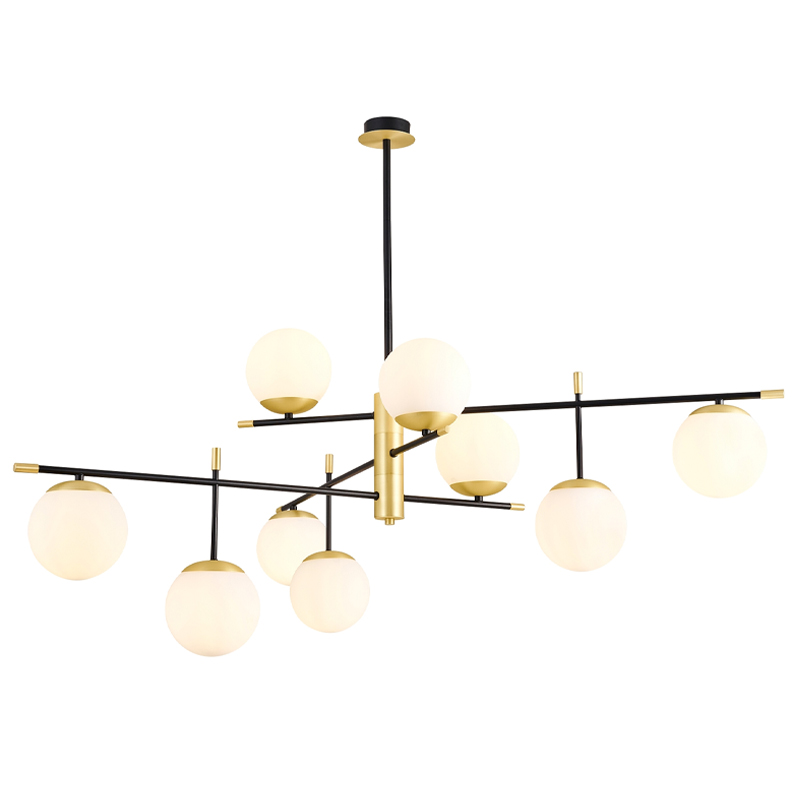 Люстра Черная с Золотом Spike Balls Hanging 9 Lamp Белый Золотой Черный Люстра Черная с Золотом Spike Balls Hanging 9 Lamp Белый Золотой Черный в Твери | Loft Concept