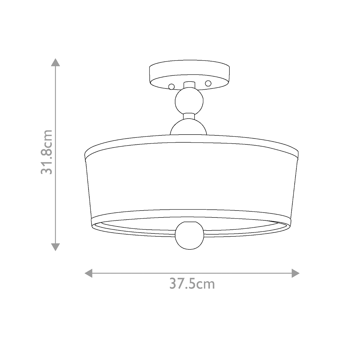 Потолочный светильник с белым цилиндрическим плафоном и шарообразными деталями Hinkley в Твери