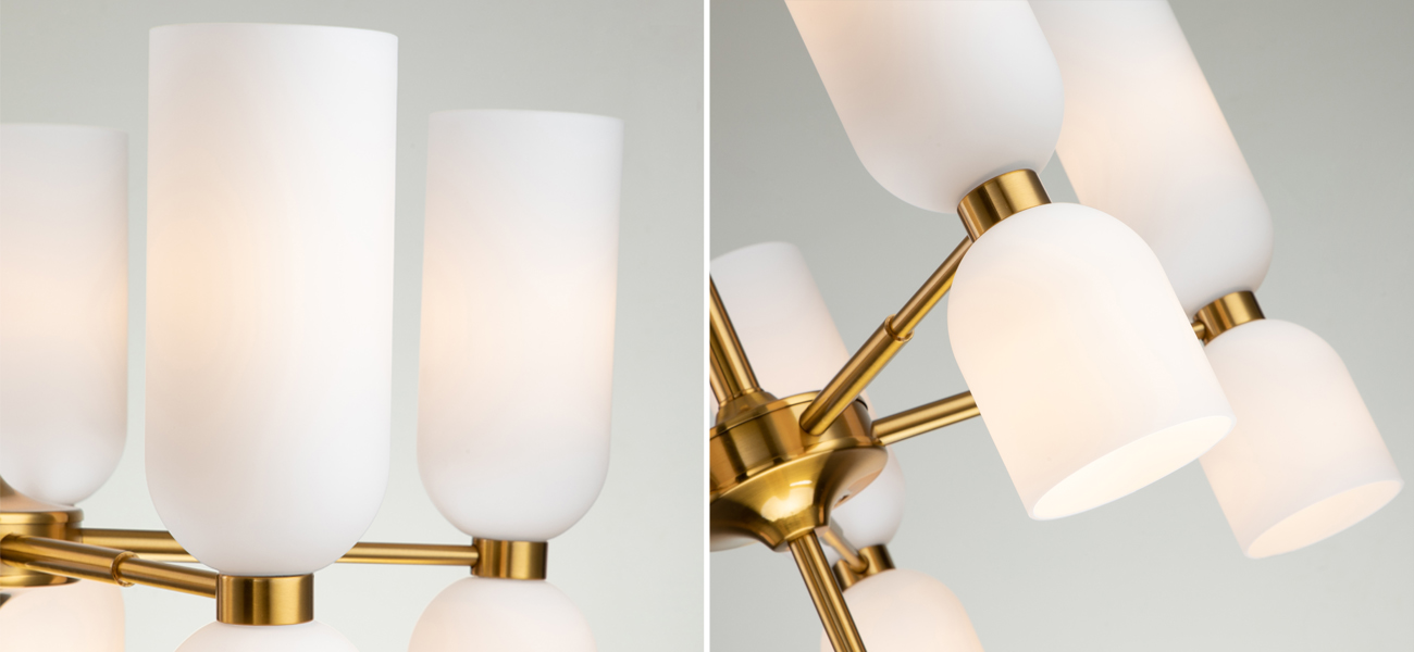 Люстра с плафонами из белого стекла Light Maker Studio 10 Ламп - фото №1