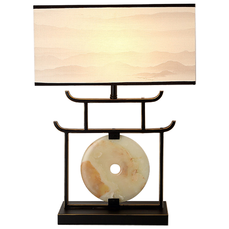 Настольная лампа с абажуром Chinese Style Modern Table Lamp Черный Бежевый Золотой Настольная лампа с абажуром Chinese Style Modern Table Lamp Черный Бежевый Золотой в Твери | Loft Concept