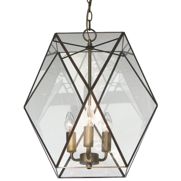 Подвесной светильник Rombius Pendant large III clear glass Латунь Античная полированная Подвесной светильник Rombius Pendant large III clear glass Латунь Античная полированная в Твери | Loft Concept