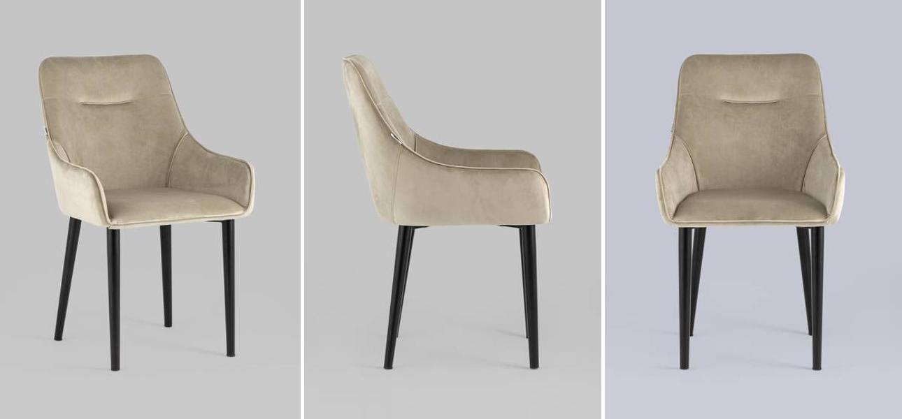 Стул Joan Chair Бежевый Велюр - фото