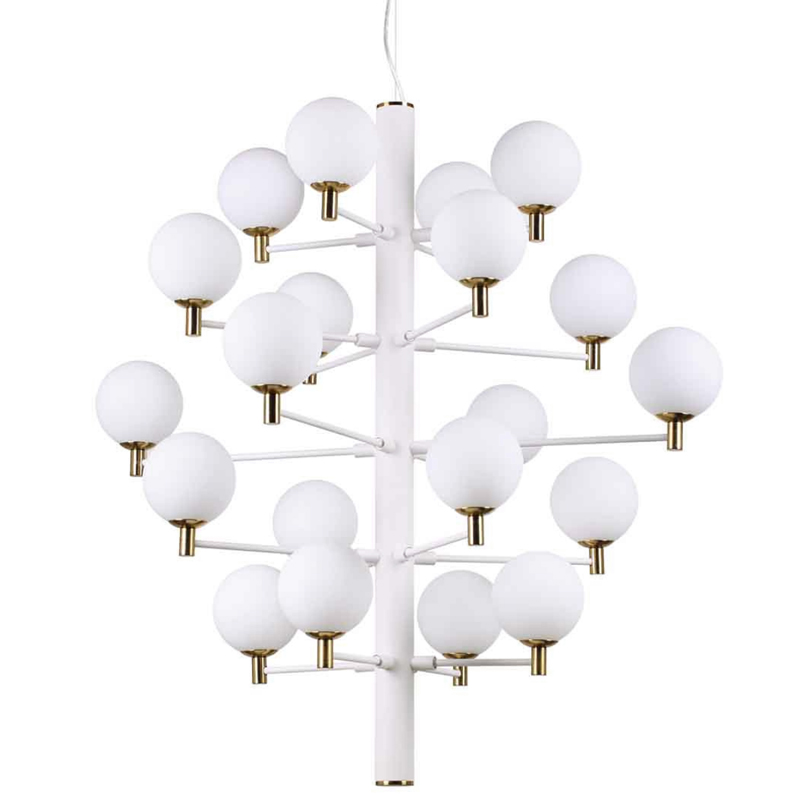 Люстра Italian Globe Abstraction Light White 20 Белый Золотой Люстра Italian Globe Abstraction Light White 20 Белый Золотой в Твери | Loft Concept