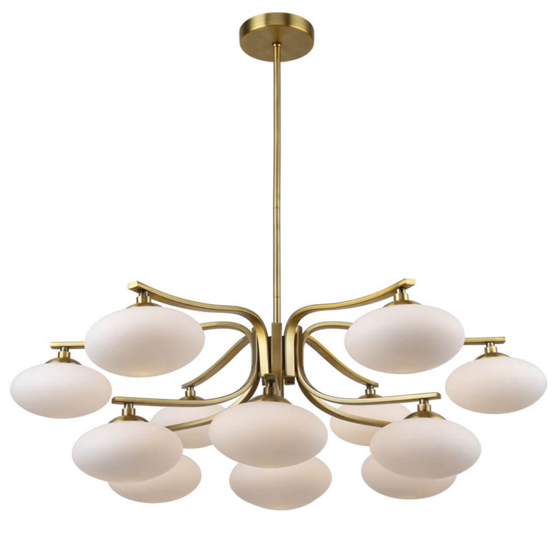 Oval Balls Mushrooms Chandelier 13 Brass Латунь Прозрачный белый Oval Balls Mushrooms Chandelier 13 Brass Латунь Прозрачный белый в Твери | Loft Concept