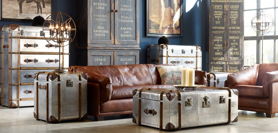 Комод в стиле Лофт RH Richards Polished Aluminum Trunks Chest Комод в стиле Лофт RH Richards Polished Aluminum Trunks Chest - Loft-Concept в Твери