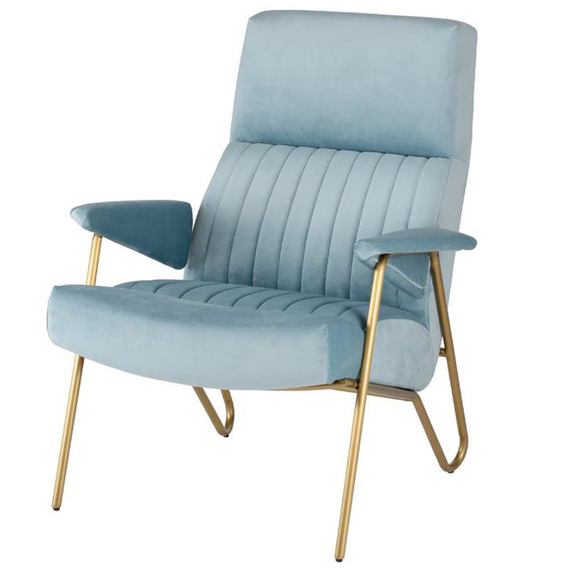 Кресло Solonar light blue Голубой Золотой в Твери | Loft Concept 