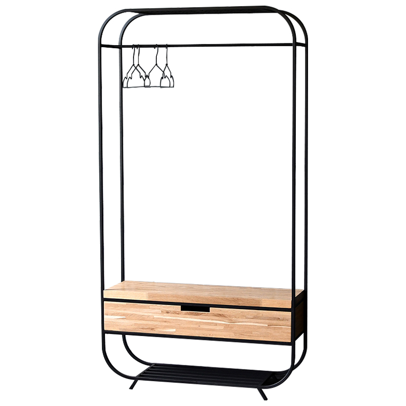 Рейл с выдвижным ящиком Ewing Industrial Metal Rust Clothes Rail Черный Светлый дуб Рейл с выдвижным ящиком Ewing Industrial Metal Rust Clothes Rail Черный Светлый дуб в Твери | Loft Concept