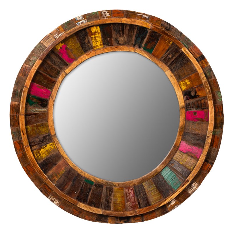 Зеркало Antique Wood Circle Коричневый винтаж Зеркало Antique Wood Circle Коричневый винтаж в Твери | Loft Concept