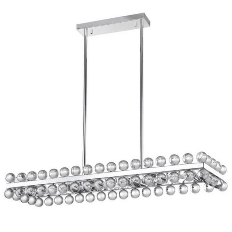 Sacramento Transparent Balls Rectangle Chandelier Хром Прозрачный Sacramento Transparent Balls Rectangle Chandelier Хром Прозрачный в Твери | Loft Concept