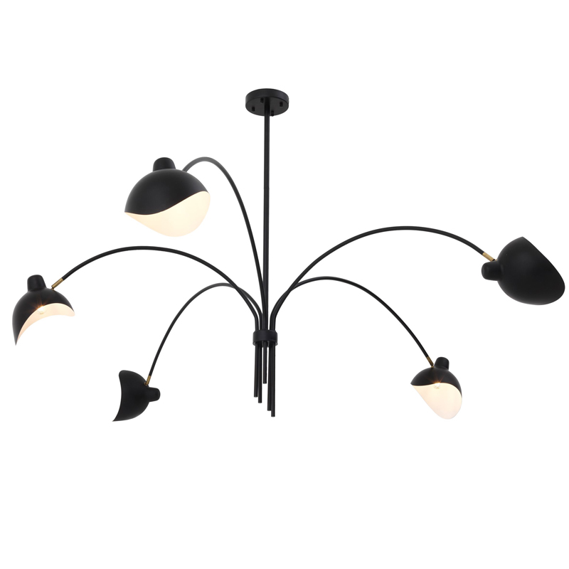 Люстра Eichholtz Chandelier Kirby Черный Латунь Античная полированная Люстра Eichholtz Chandelier Kirby Черный Латунь Античная полированная в Твери | Loft Concept