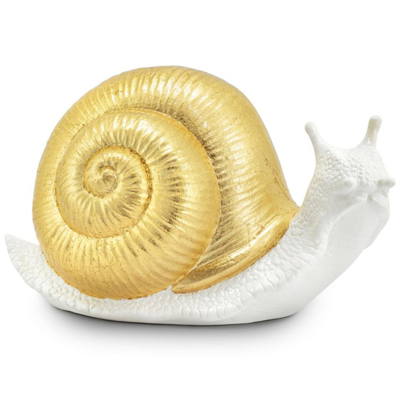 Статуэтка Abhika Snail Bisc. Goldleaf Белый Золотой Статуэтка Abhika Snail Bisc. Goldleaf Белый Золотой в Твери | Loft Concept