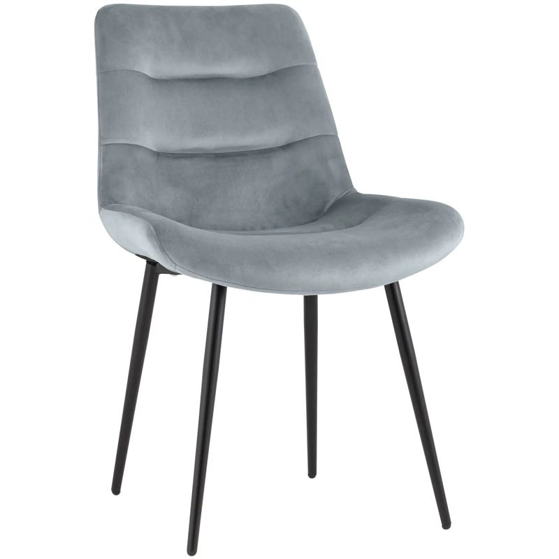 Стул Austin Chair Светло-Серый Велюр Светло-серый Черный Стул Austin Chair Светло-Серый Велюр Светло-серый Черный в Твери | Loft Concept