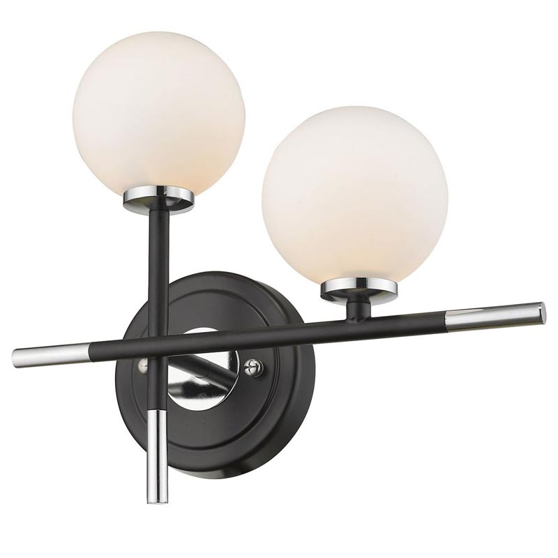 Бра Galant Sconce silver right Серебряный Черный Белое матовое стекло Бра Galant Sconce silver right Серебряный Черный Белое матовое стекло в Твери | Loft Concept