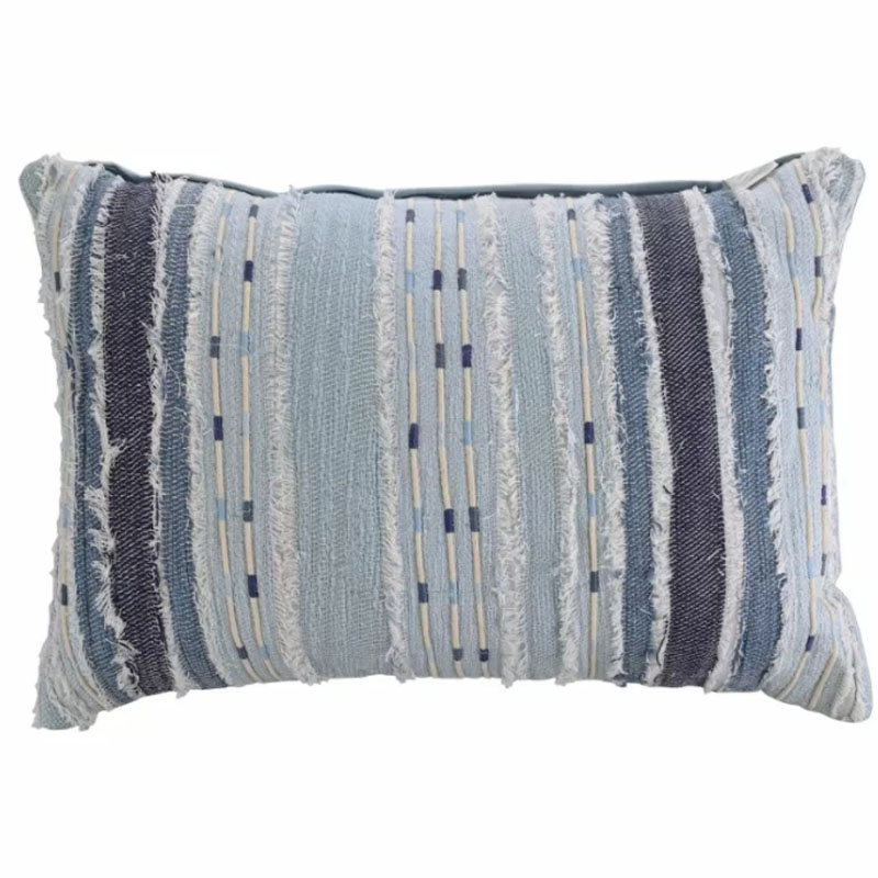 Подушка Blue Ikat stripes Синий Голубой Подушка Blue Ikat stripes Синий Голубой в Твери | Loft Concept