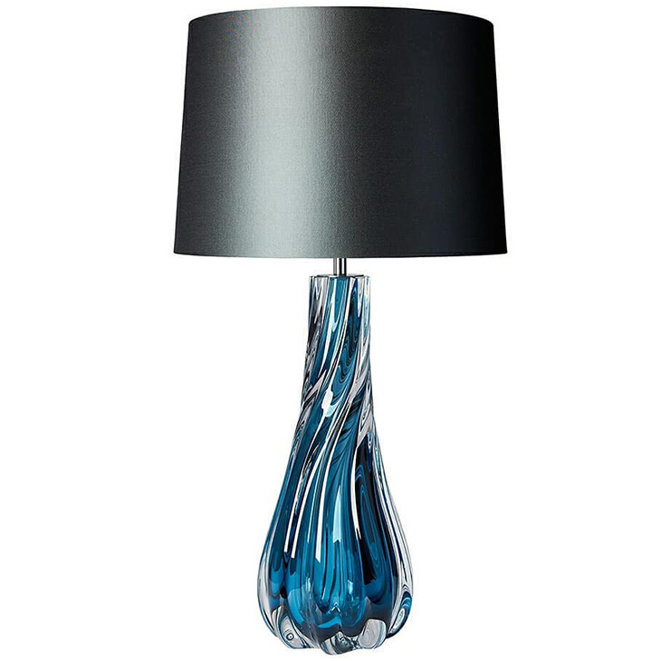 Настольная лампа Naiad Velvet Blue Table Lamp Черный Синий Настольная лампа Naiad Velvet Blue Table Lamp Черный Синий в Твери | Loft Concept