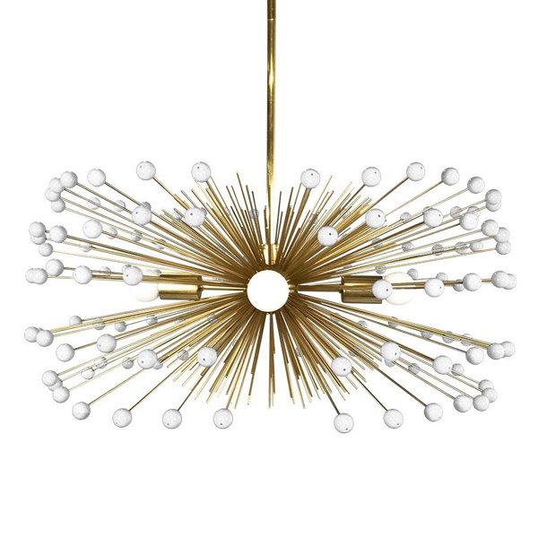 White Beaded Urchin Chandelier Sputnik Золотой Белый White Beaded Urchin Chandelier Sputnik Золотой Белый в Твери | Loft Concept