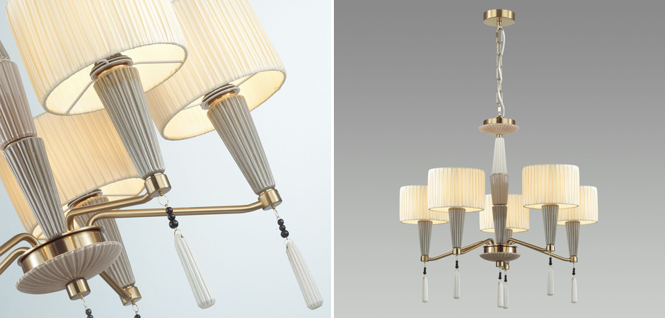 Люстра с тканевыми абажурами Nude Color Люстра с тканевыми абажурами Nude Color - Loft-Concept в Твери