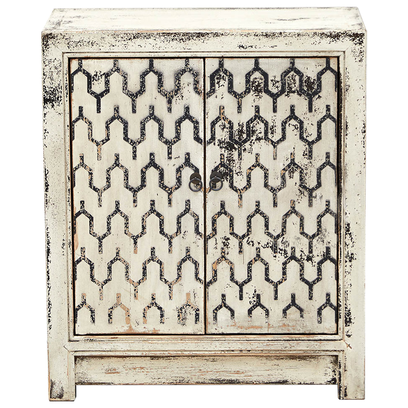 Комод в восточном стиле с геометрическим рисунком на дверцах Khushi Chest of Drawers ivory ( слоновая кость ) Черный Древесина Комод в восточном стиле с геометрическим рисунком на дверцах Khushi Chest of Drawers ivory ( слоновая кость ) Черный Древесина в Твери | Loft Concept