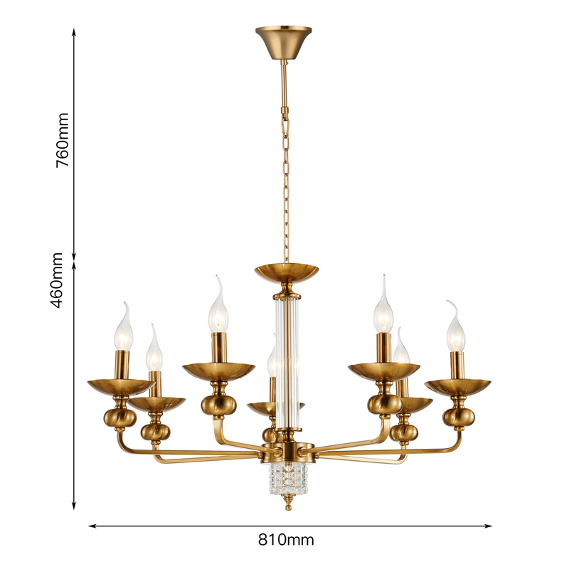 Люстра бронзового цвета со стеклянным декором Candelabrum D75 см Люстра бронзового цвета со стеклянным декором Candelabrum D75 см в Твери