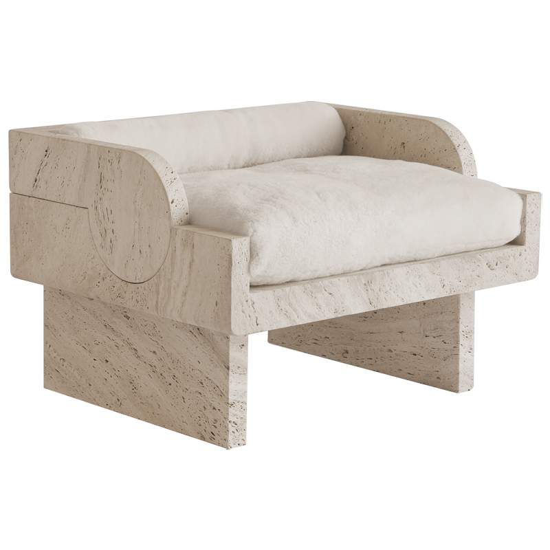 Кресло GALLIPOLI ARMCHAIR Stephane Parmentier Бежево-серый Белый в Твери | Loft Concept 