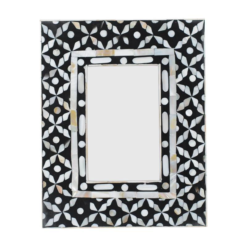Рама для фото Bone Inlay Pearl Black S Черный Перламутровый Белый Рама для фото Bone Inlay Pearl Black S Черный Перламутровый Белый в Твери | Loft Concept